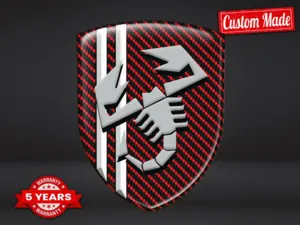 Fiat Abarth Stickers Résine Look Exclusif Dômes Haut de Gamme
